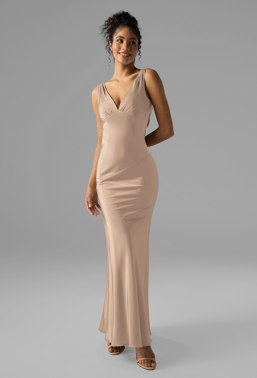 AW Rachael Taupe  Cocktail Wedding Guest Dresses